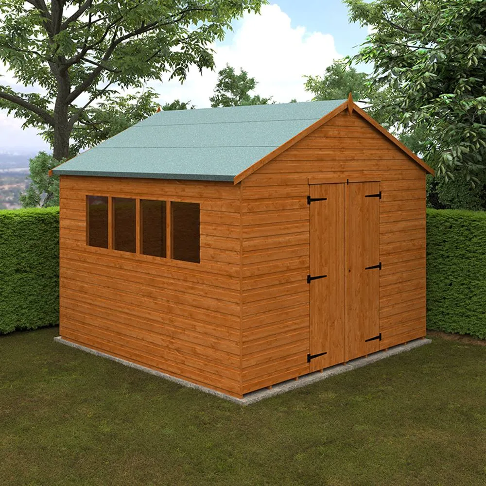 Buttercup Farm 10 x 10 Feet Xl Workshop 12mm Shed - L295 x W295 x H268.5 cm in Burnt Orange 2