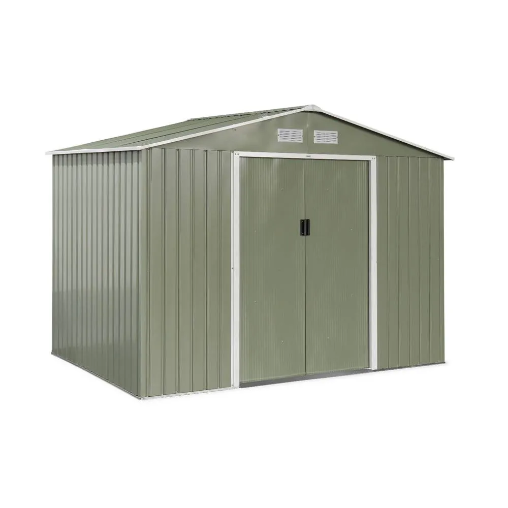 sweeek Metal garden shed 5.29m² with anchoring kit in Green 2