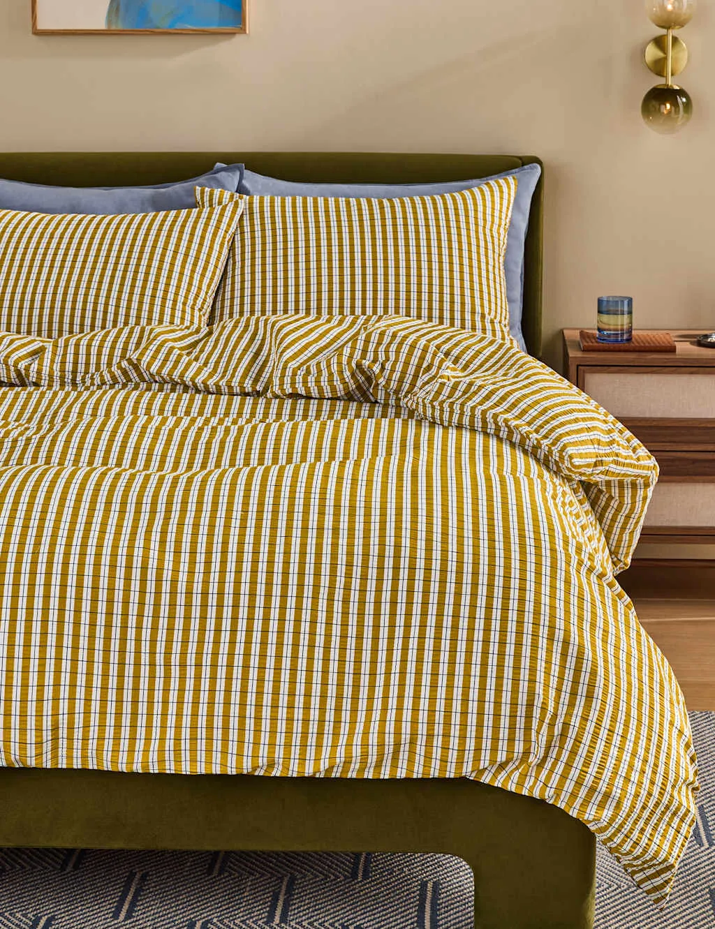 MADE Pure Cotton Felix Seersucker Bedding Set Yellow