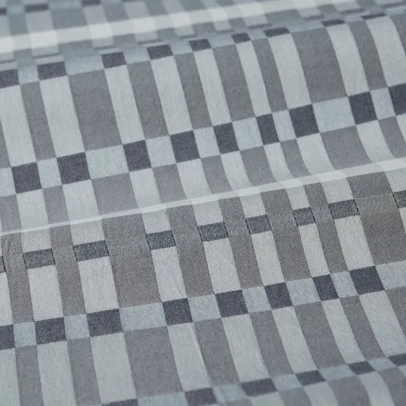 Ash Geometric 100% Cotton Duvet Cover & Pillowcase Set 4