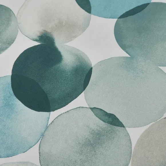 Watercolour Circles Teal Oxford Pillowcase 4