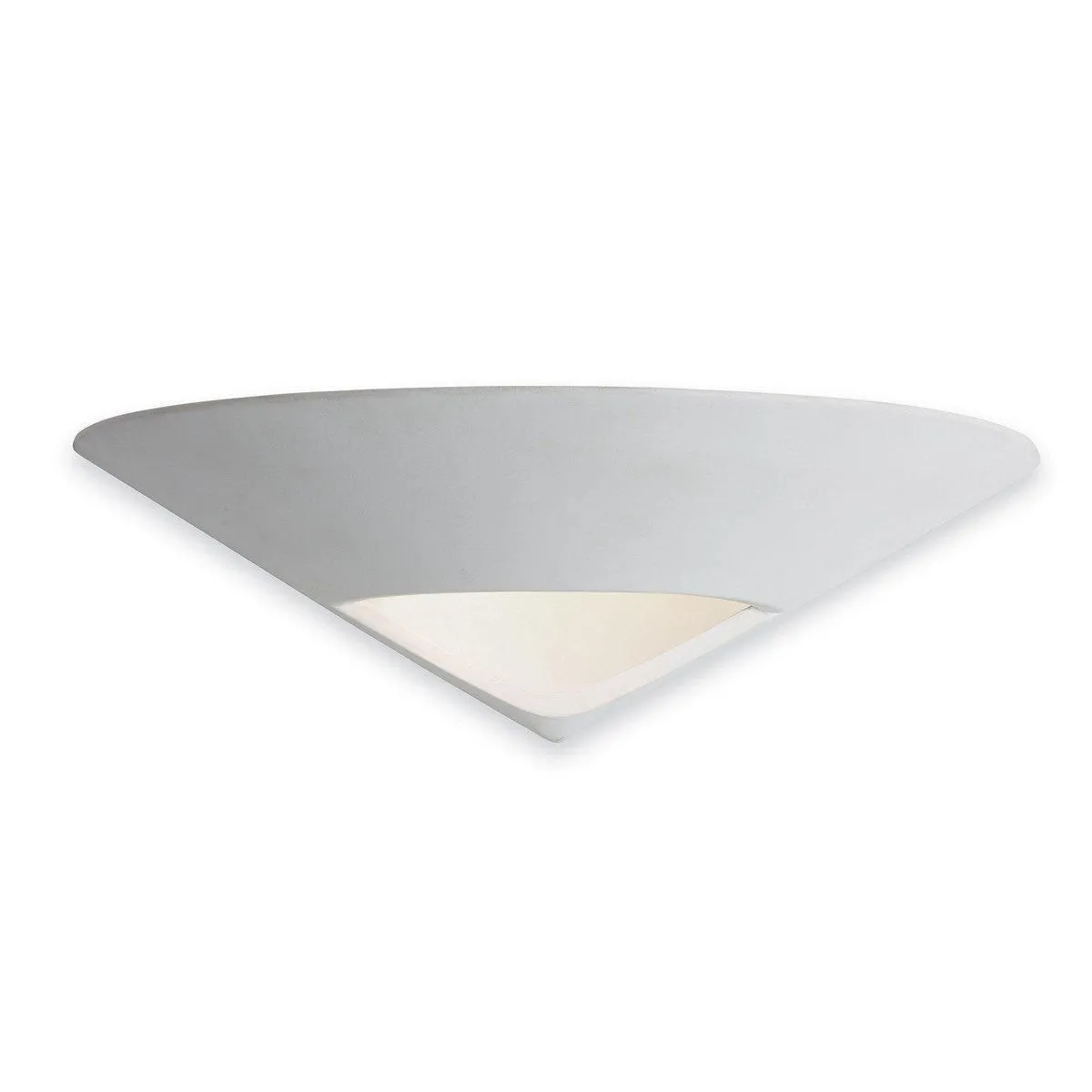 Netlighting Ceramic 1 Light Indoor Wall Uplighter 100w Unglazed Acid Whote Glass E27 in Clear
