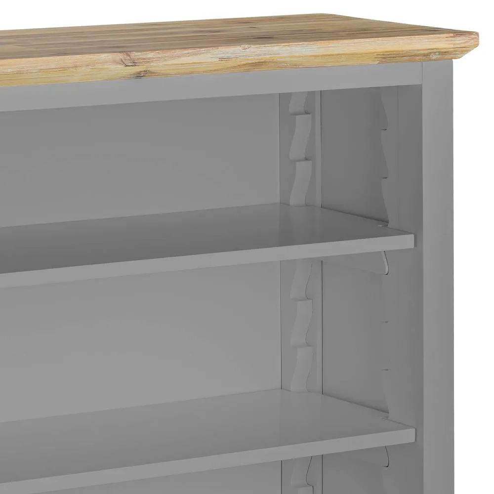 Statement Furniture Florence Bookcase with Adjustable Shelves, Fully Assembled Bookshelf in Light Grey 3