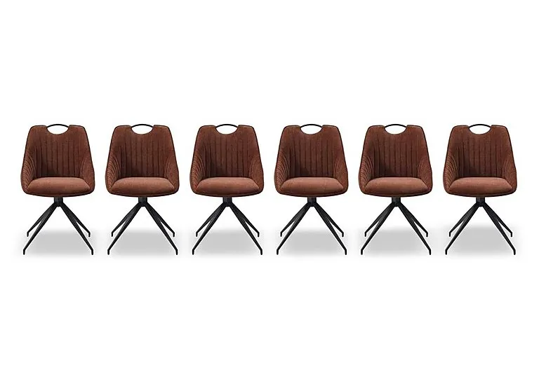 Petra Set of 6 Fabric Swivel Dining Chairs