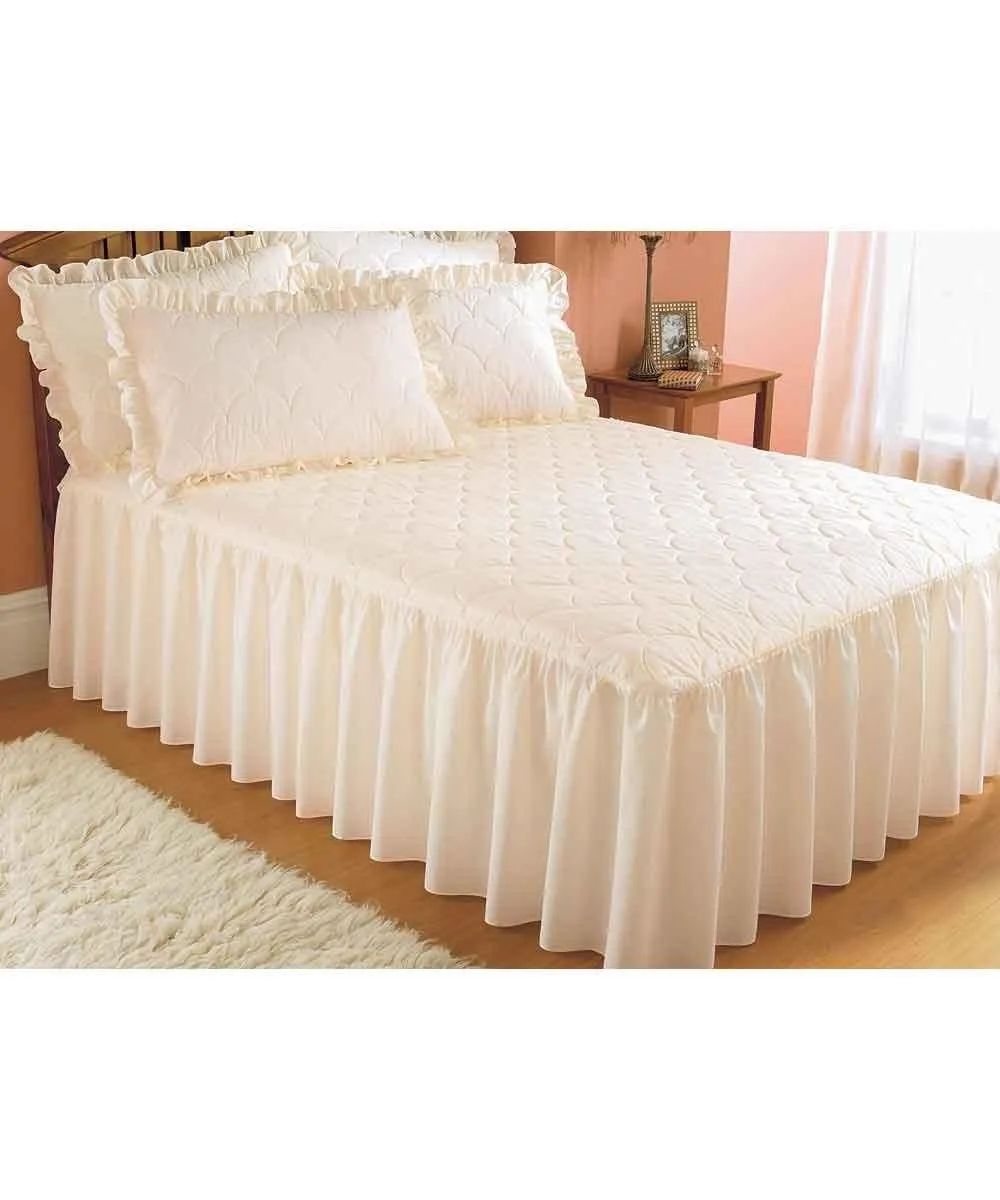 Chums Plain Quilted Bedspread with Pillow Shams sold separately in Ivory