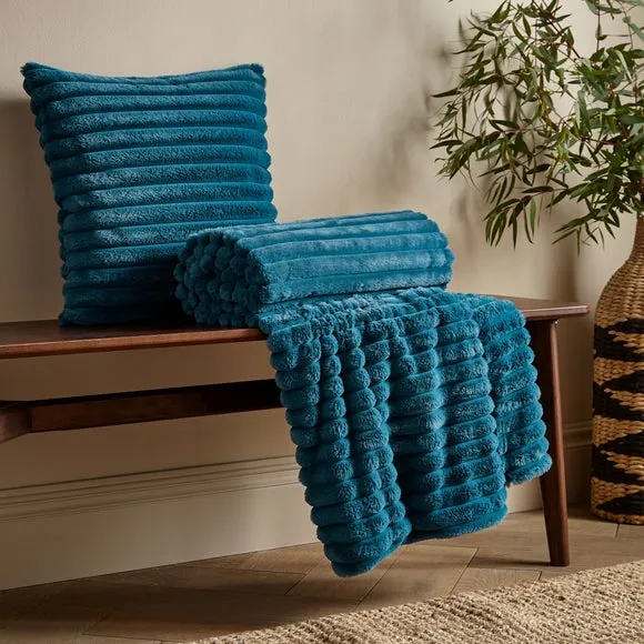 Cosy Ribbed Throw Blanket 130cm x 170cm 4