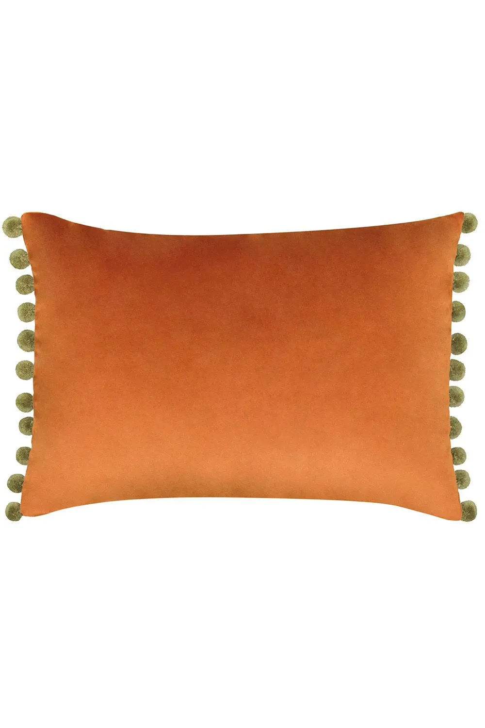 Paoletti Fiesta Soft Velvet Pom Pom Trimmed Cushion in Orange