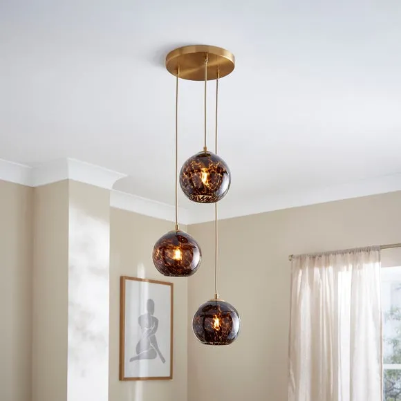 Kira 3 Light Tortoiseshell Cluster Ceiling Light