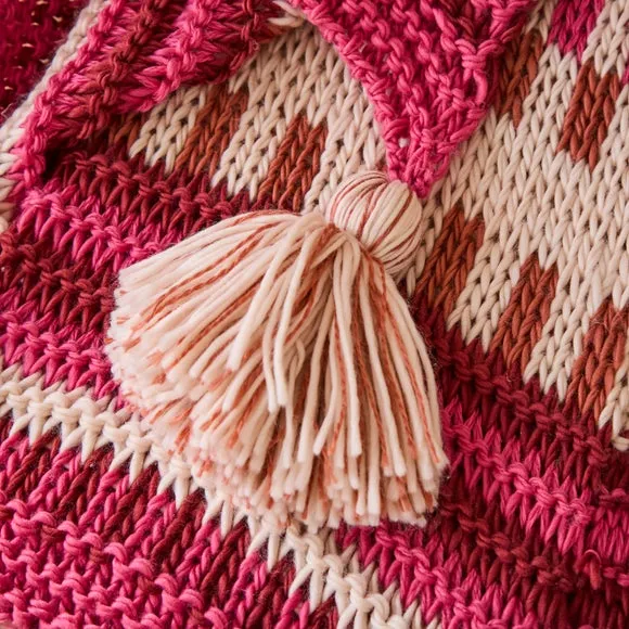 Knitted Tassel Throw Blanket 130cm x 180cm 2