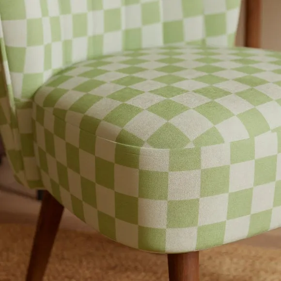 Colette Checkerboard Textured Weave Accent Chair 3
