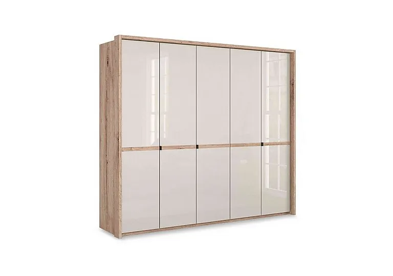 Hong Kong 5 Door Hinged Wardrobe with Glass Doors