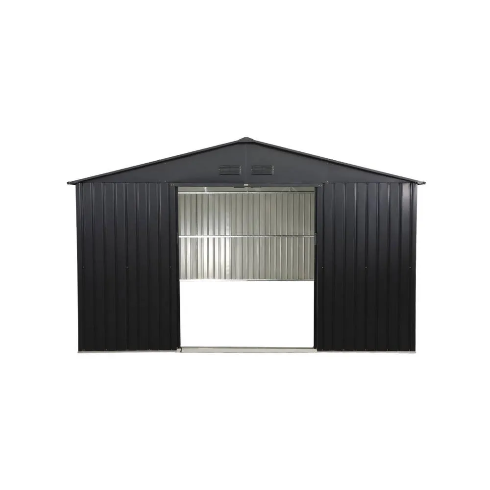 sweeek Galvanized steel garden shed 15.35m² with anchoring kit in Dark Grey 6