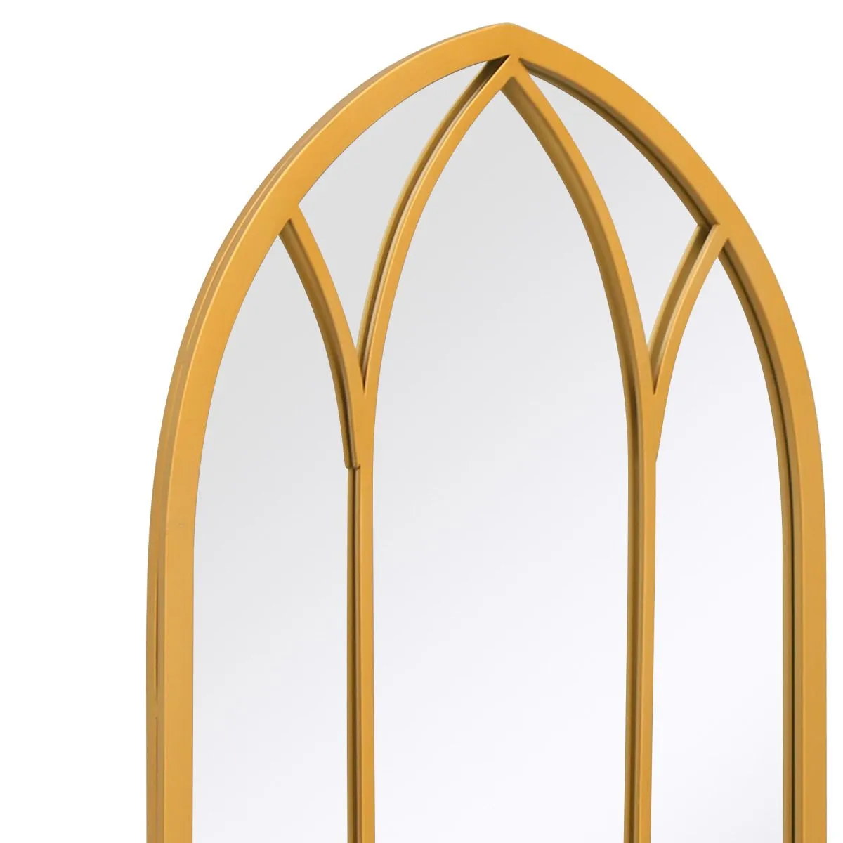 MirrorOutlet Gold Metal Framed Arched Wall Mirror 32" X 19" (83CM X 48CM) 3
