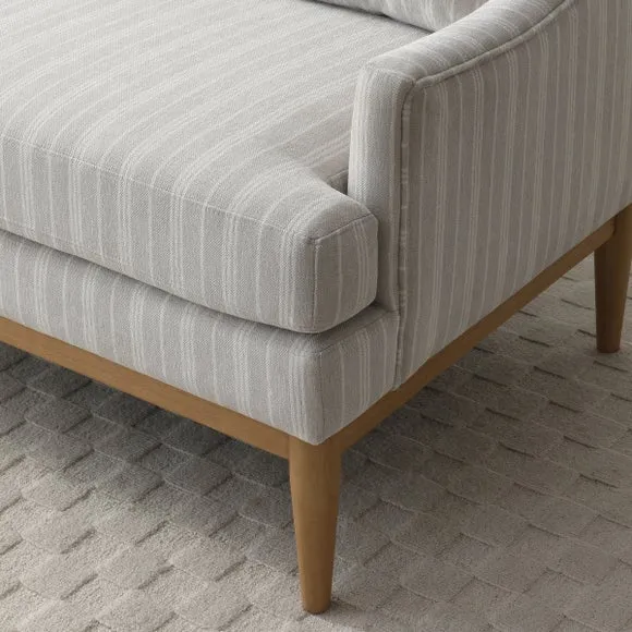 Zella Natural Striped Chenille 2 Seater Sofa 4