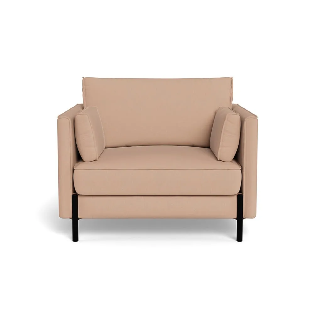 Heal's Tortona Armchair Capelo Linen-Cotton Rosedale Black Feet 1