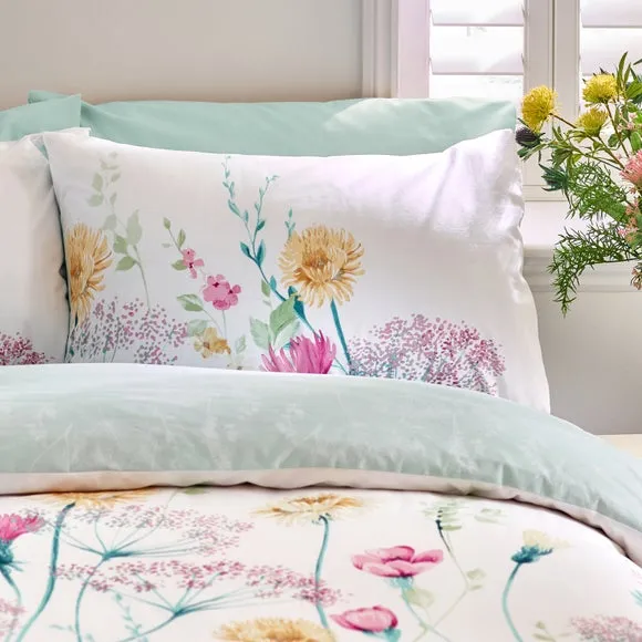 Catherine Lansfield Meadowsweet Floral Polycotton Duvet Cover & Pillowcase Set 2