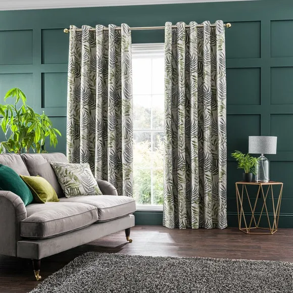 Leaf Jacquard Eyelet Curtains 2