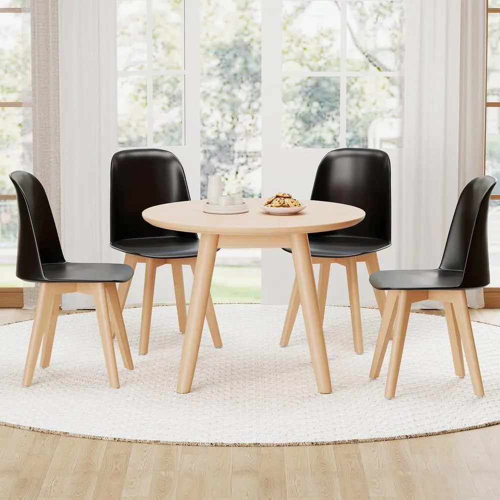 Costway Modern Dining Chairs Set of 2 Armless Kitchen Chairs Side Chair in Black 4