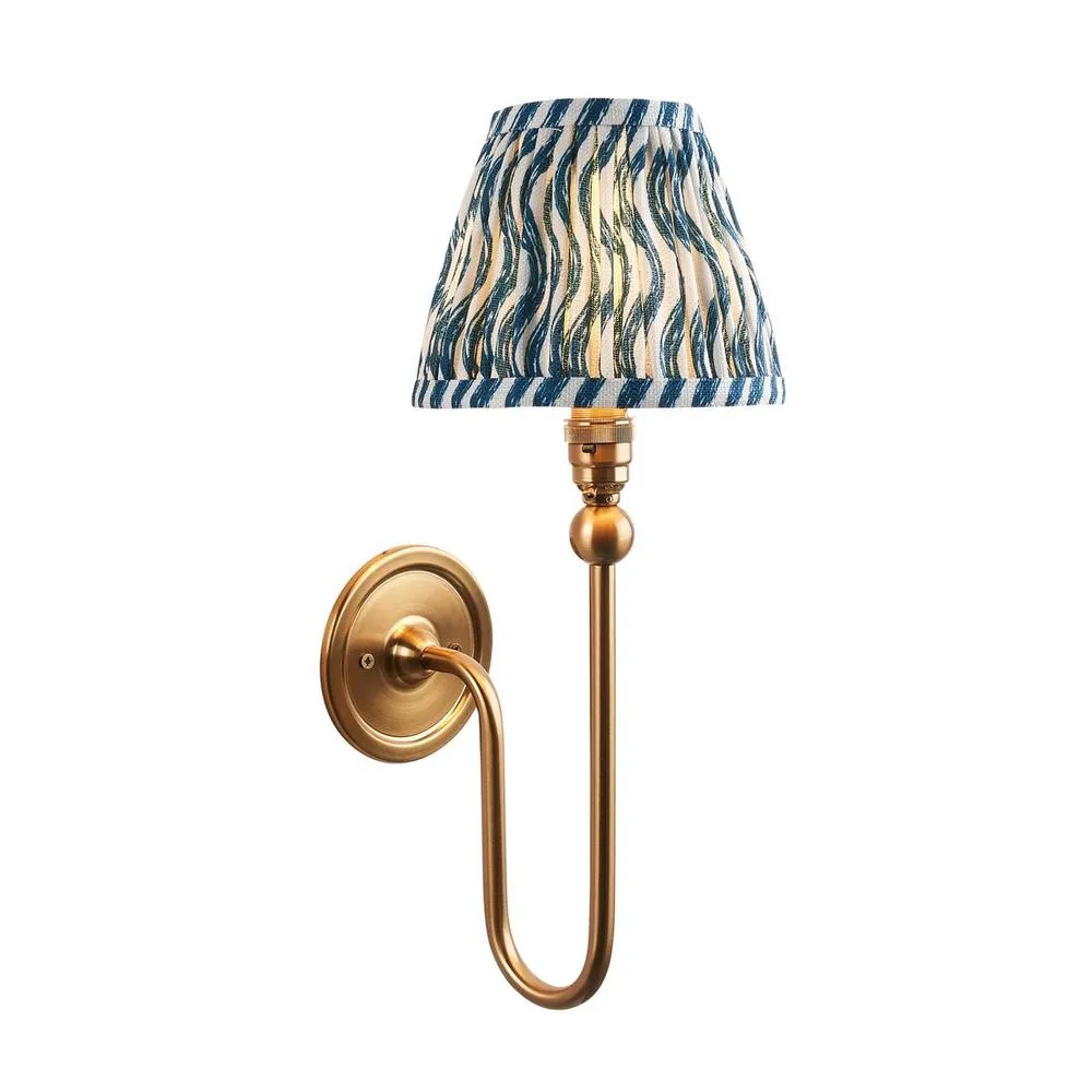 Netlighting Santiago Wall Light Blue Fabric Ripple Shade 16cm B22