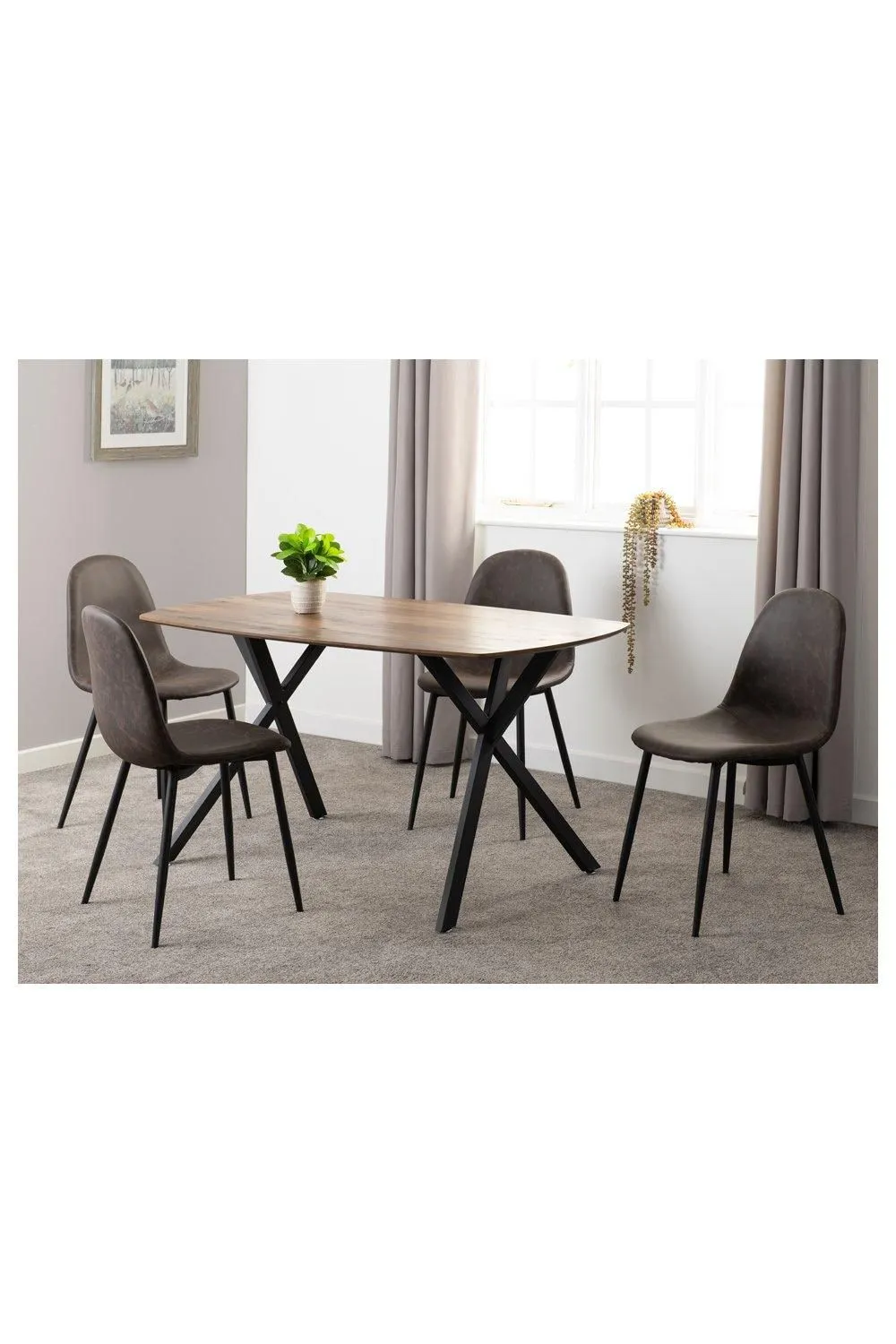 Seconique Athens Rectangular Dining Set in Brown 2