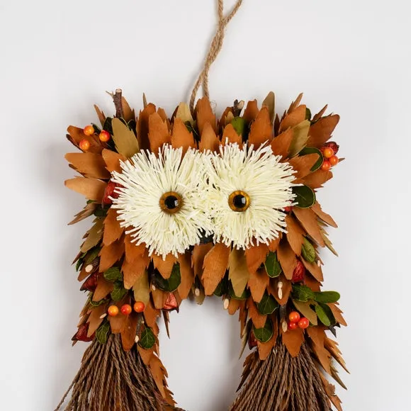 Straw & Wood Shaving Owl Hanging Decoration 2