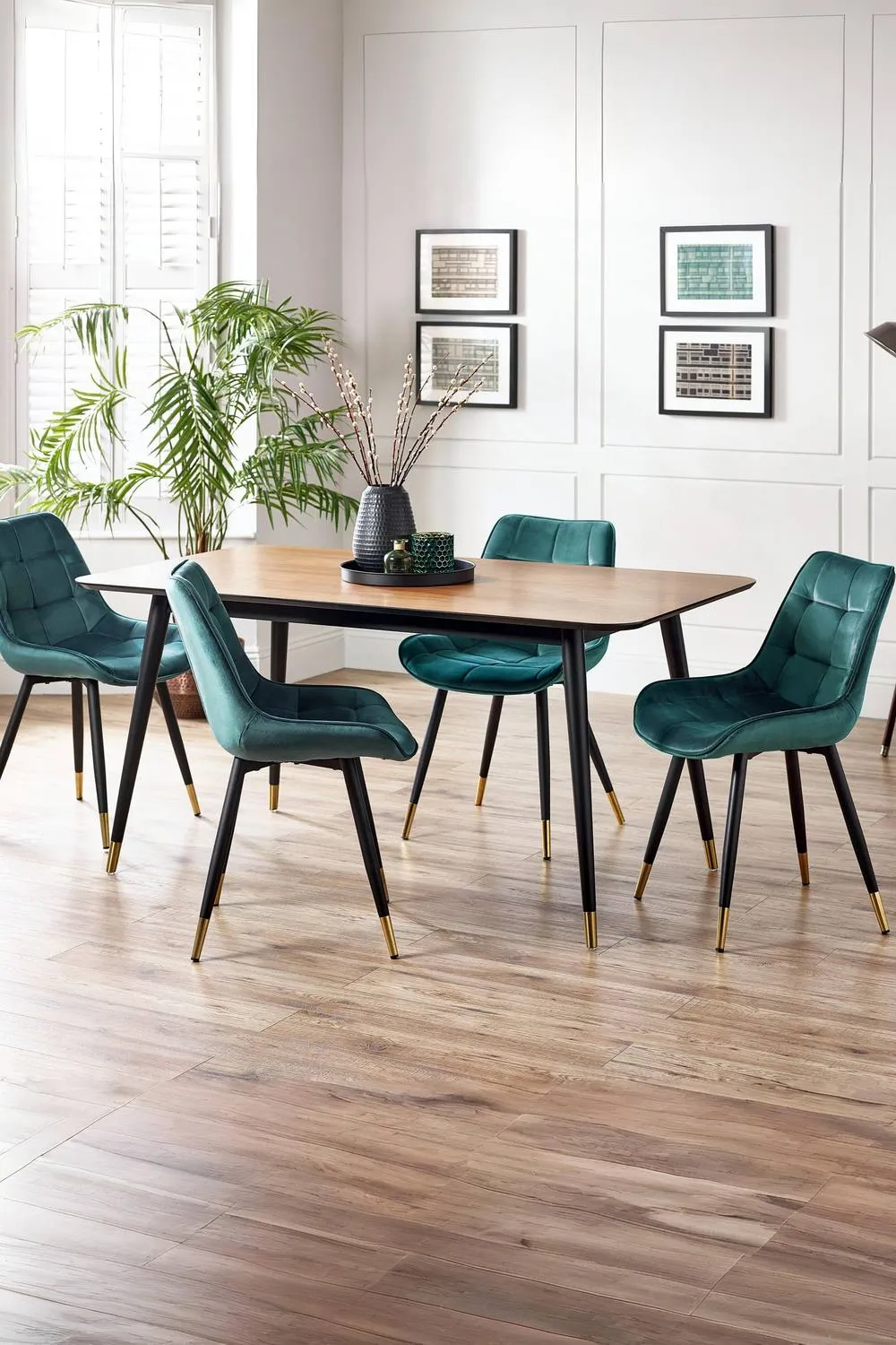 Julian Bowen Hadid Upholstered Dining Chair (Set of 2) in Green 3