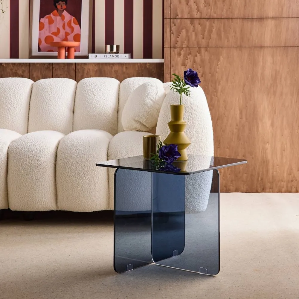 sweeek Square coffee table tempered glass in Grey 1