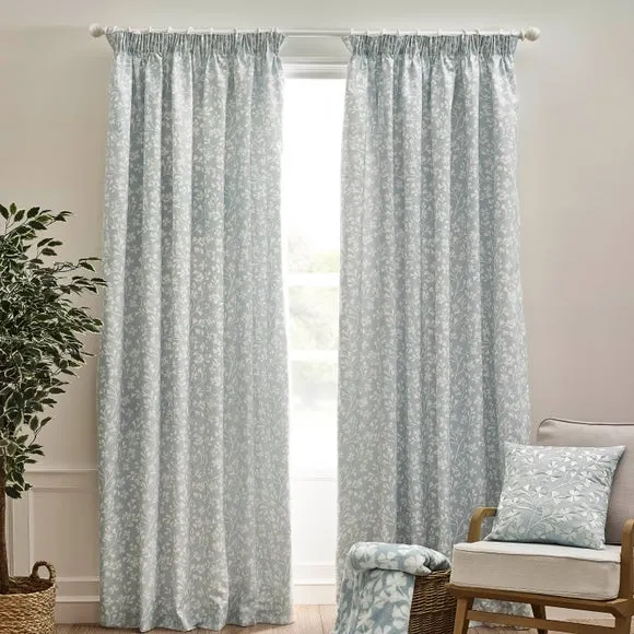 Catherine Lansfield Brooke Floral Pencil Pleat Curtains 2