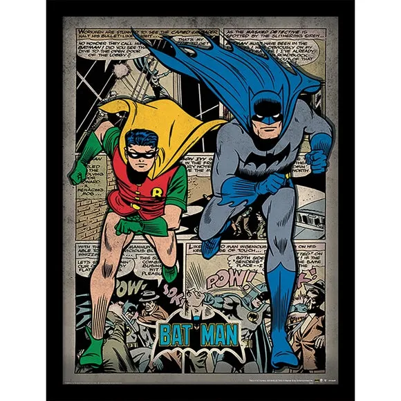 Batman Comic Montage Framed Print