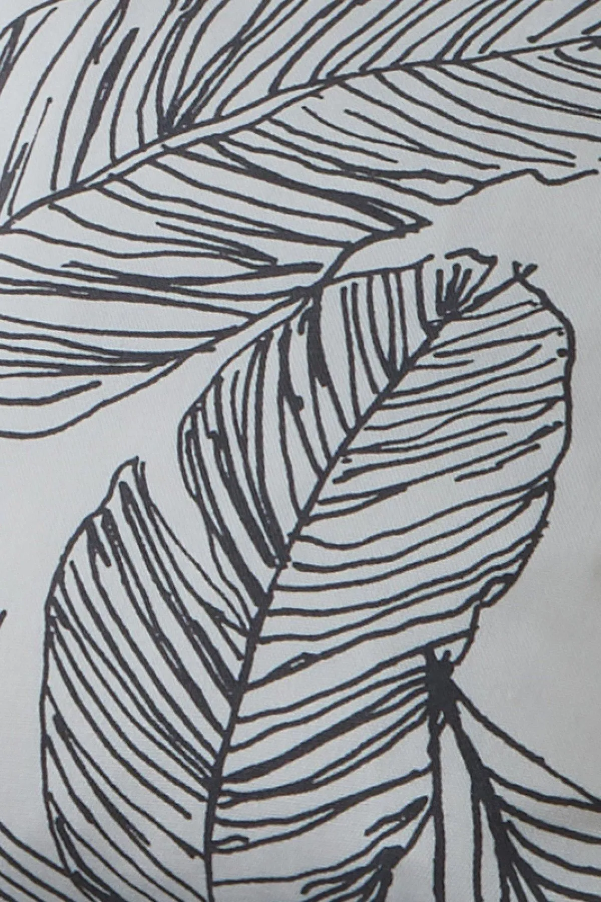 Fusion 'Matteo' Hand Drawn Leaf Print Filled Cushion 100% Cotton in Black 3