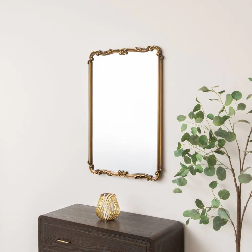 Melody Maison Antique Gold Ornate Framed Wall Decorative Mirror - 90cm X 60cm 6