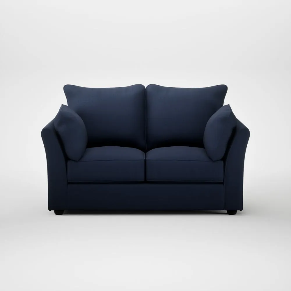 Heal's Tailor 2 Seater Sofa Smart Cotton Linen Indigo Black Feet 2