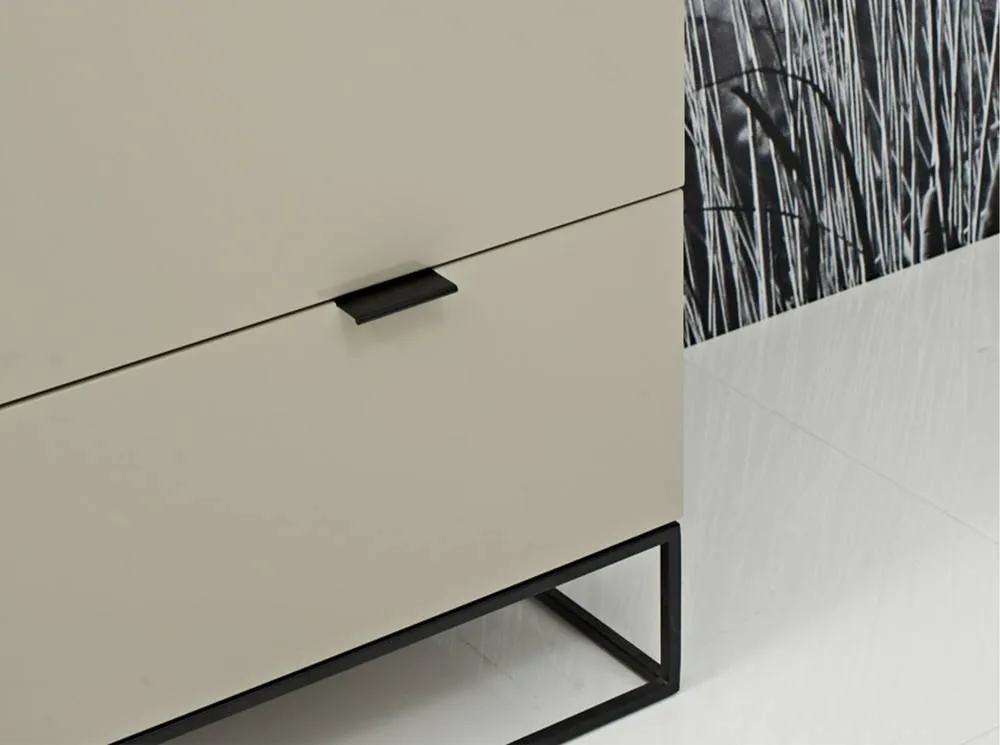 Angel Cerda Grey 3-Drawer Chest with Black Steel Legs 80x45x80 cm 5