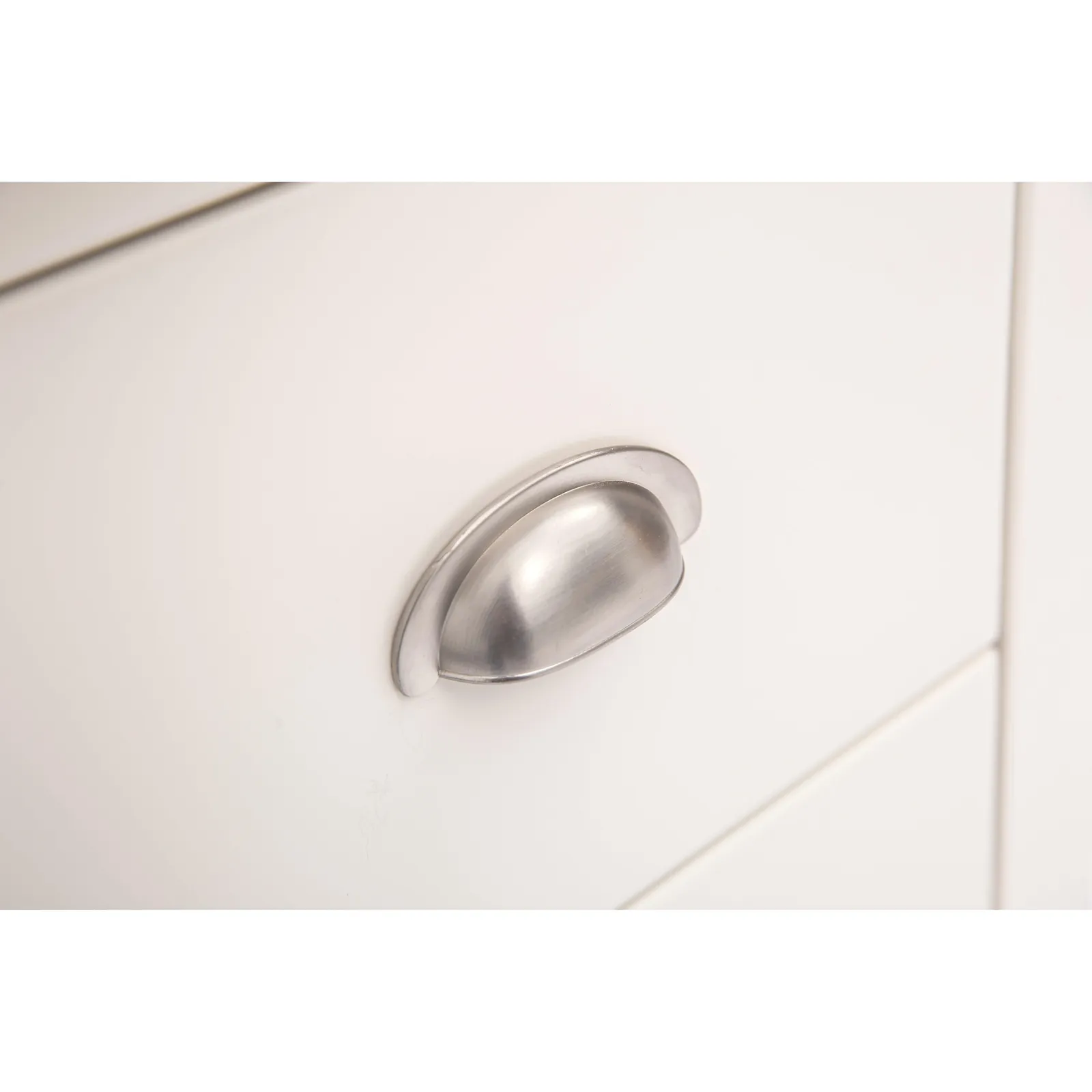 Cabinet Bits Cosenza 4 Drawer Chest of Drawers Chrome Cup Handle in Off-White 6