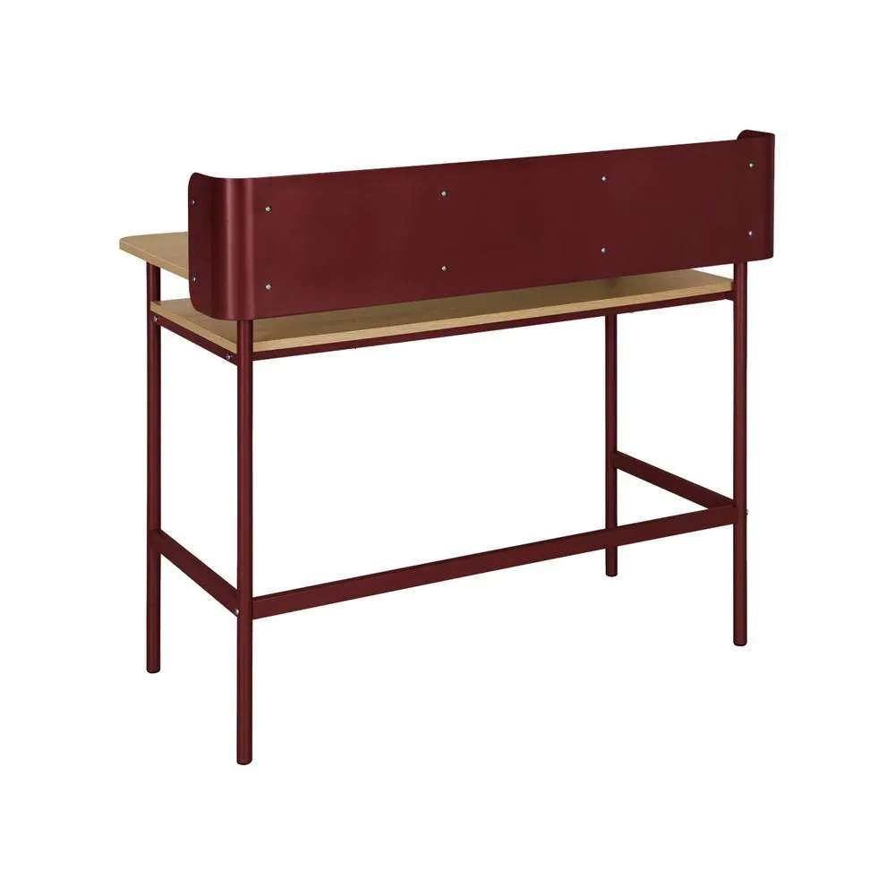 sweeek Metal desk with wood decor 3 niches in Red 6