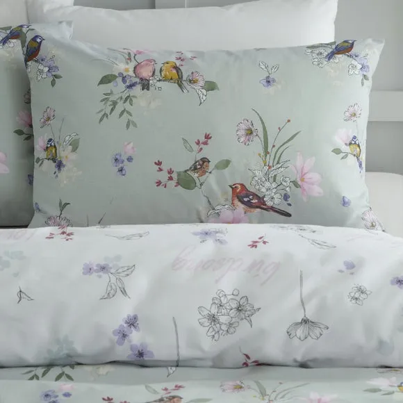 Catherine Lansfield Songbird Reversible Duvet Cover & Pillowcase Set 2