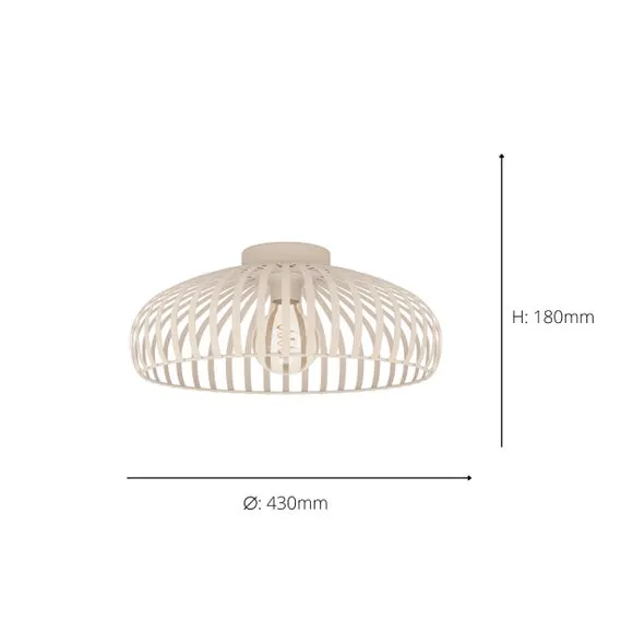 EGLO Mogano Scandi Caged Semi Flush Ceiling Light 4