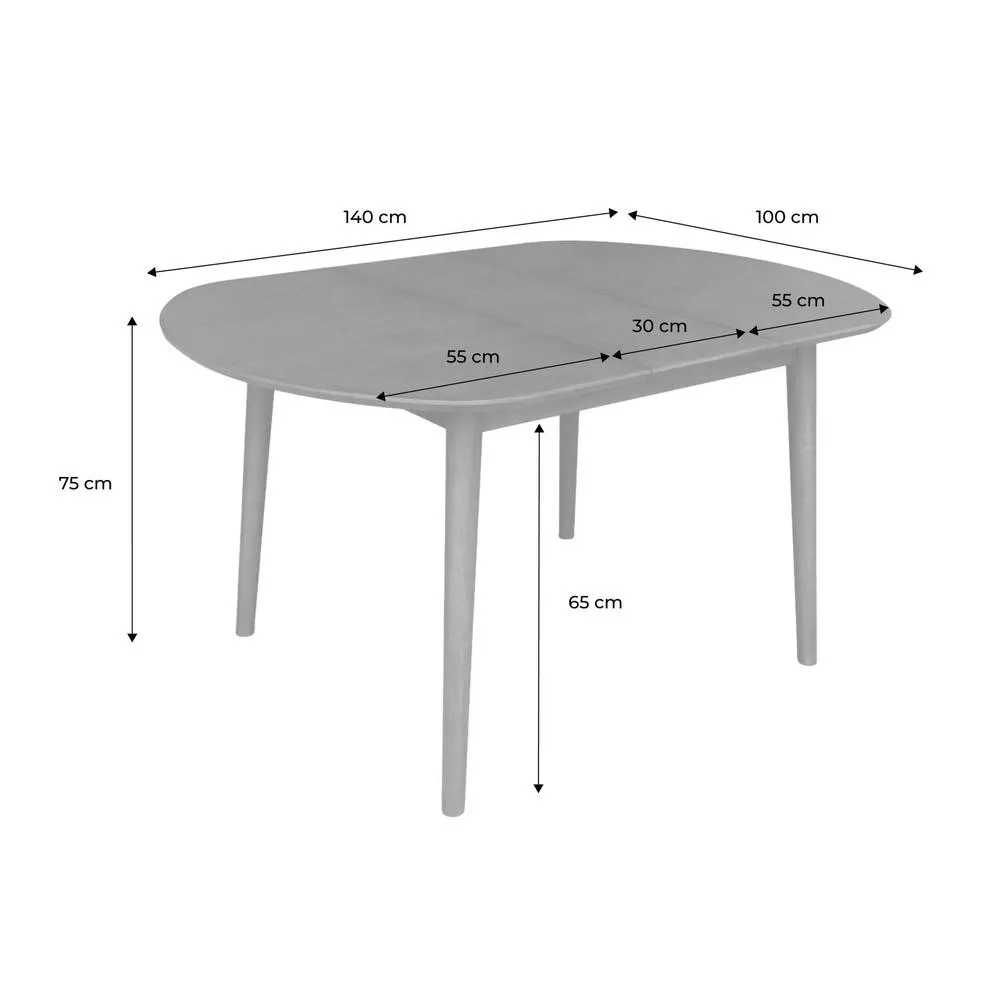 sweeek Oval extendable dining table rubberwood & oak veneer 4-6 seats in Black 5