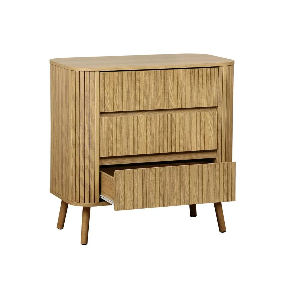 sweeek Grooved decor dresser 3 drawers in Beige 6