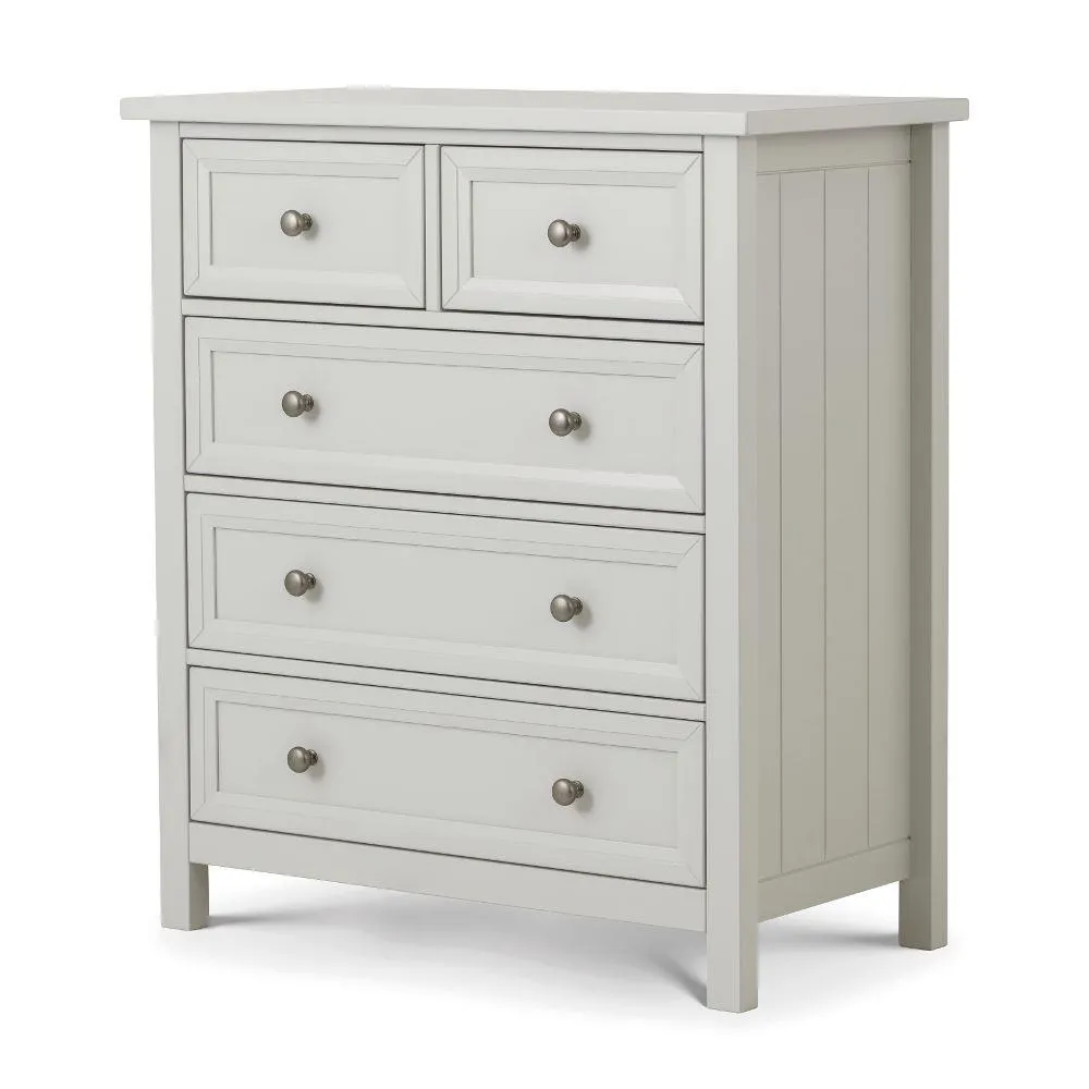 Maine - 3+2 Drawer Chest - Dove Grey - Wooden - Happy Beds 1