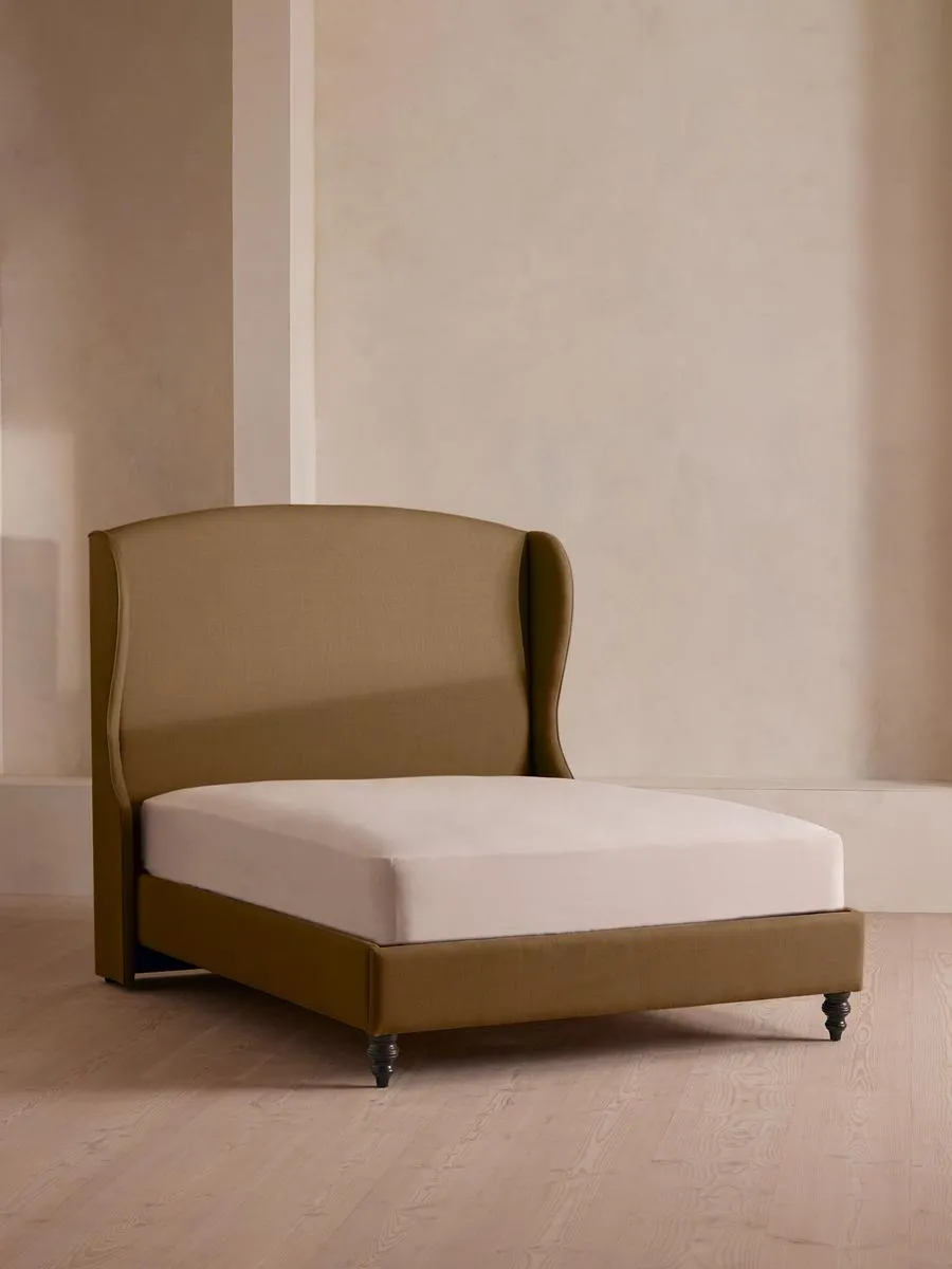Rivas Bed, King, Linen, Ochre