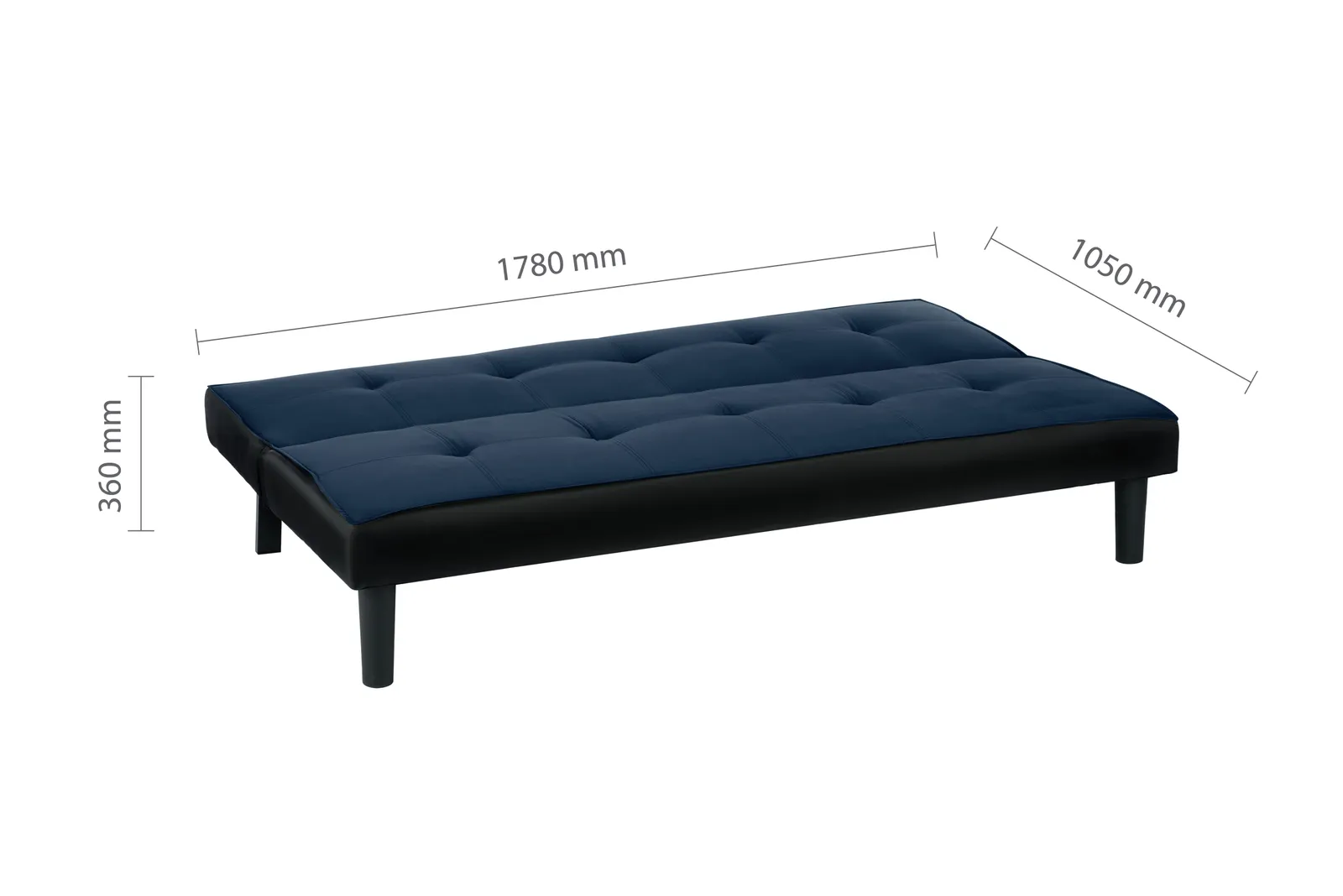 Birlea Velvet Sofa Bed Aurora 3 Seater Settee Modern Fabric in Navy 6