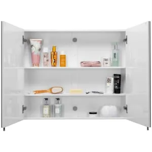 Croydex Dawley Large Double Door White Bathroom Cabinet - 670 x 800mm 2
