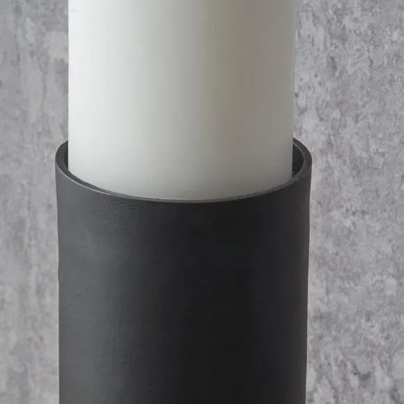 Matt Black Pillar Candle Holder 2
