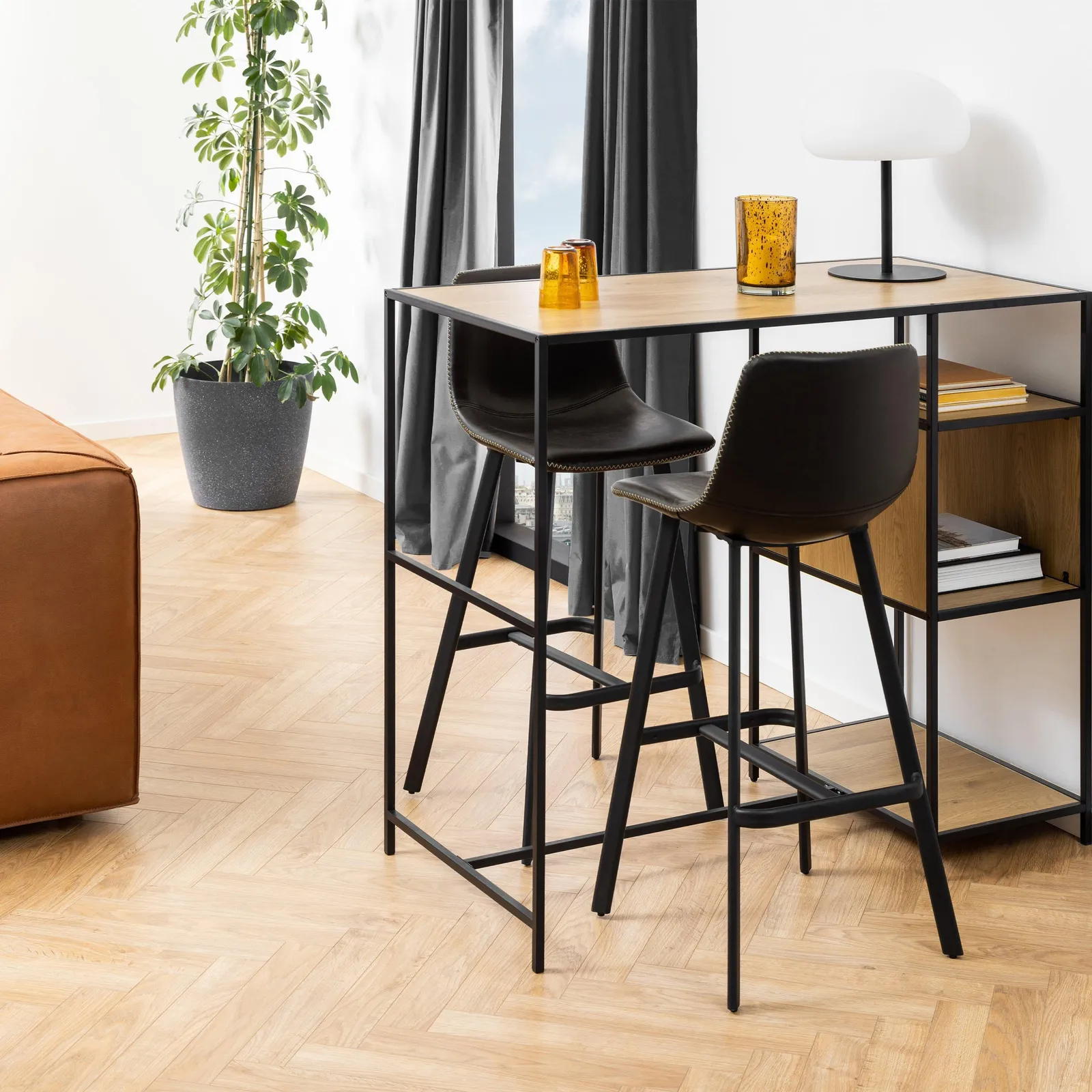 Furniture To Go I_Oregon Bar Chair in Black Set of 2 5
