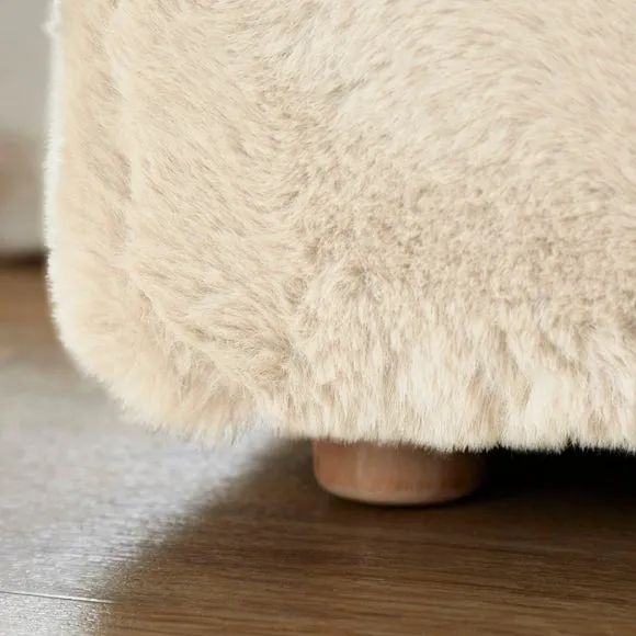 Elysia End of Bed Ottoman, Faux Fur 5