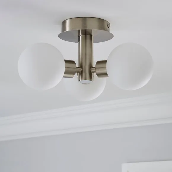 Hamptworth 3 Light Frosted Glass Semi Flush Ceiling Light 2