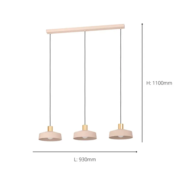 EGLO Valdiola 3 Light Diner Ceiling Light 3