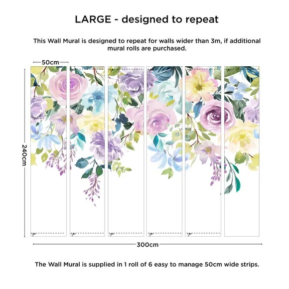 Watercolour Florals Wall Mural 4