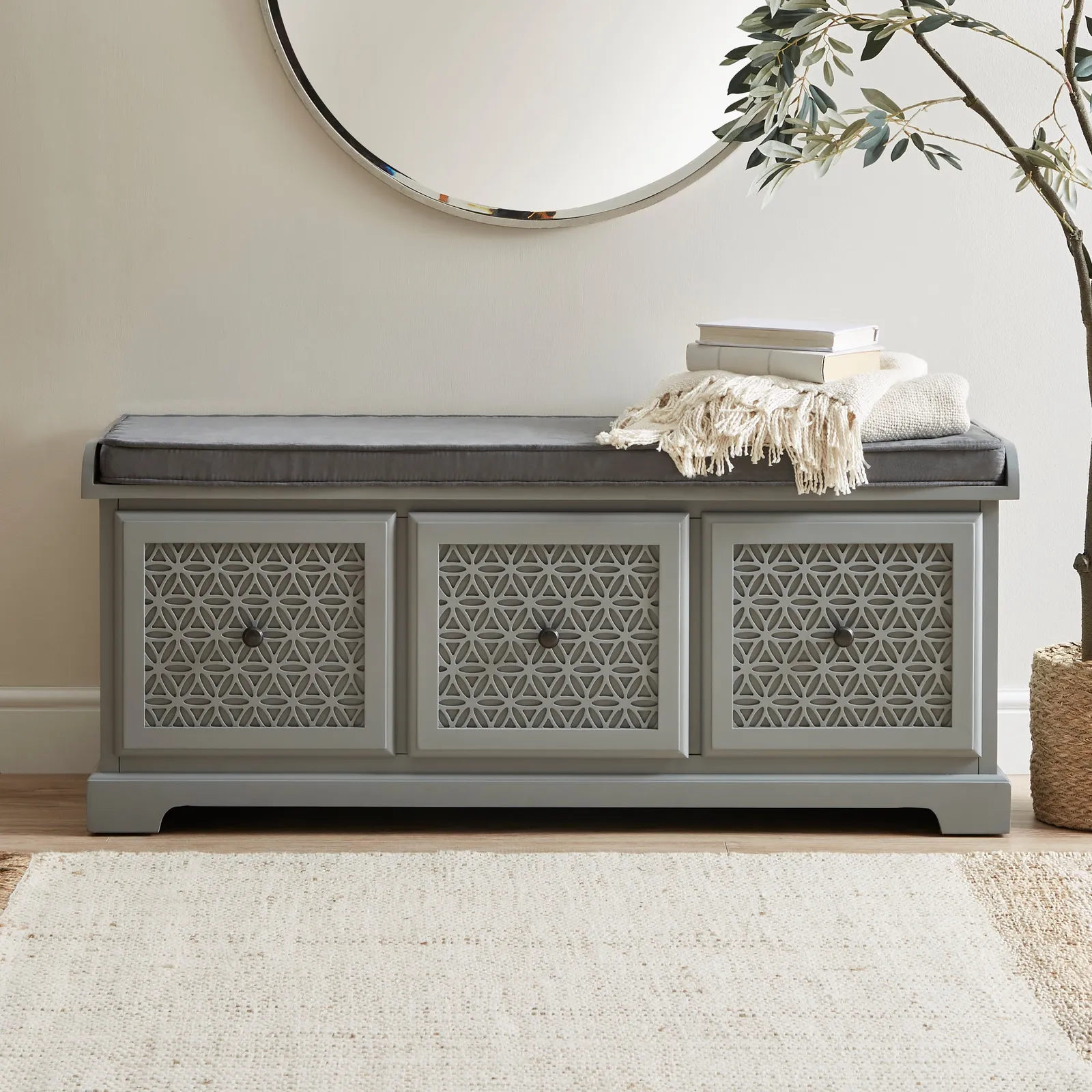Carys Storage Bench Grey